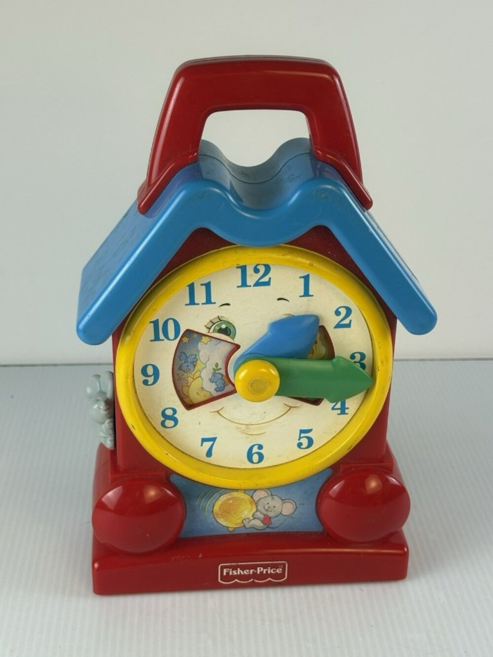 Vintage Fisher Price 1994 Musical Wind Up Clock Tik Tok Mouse 5706 Works!